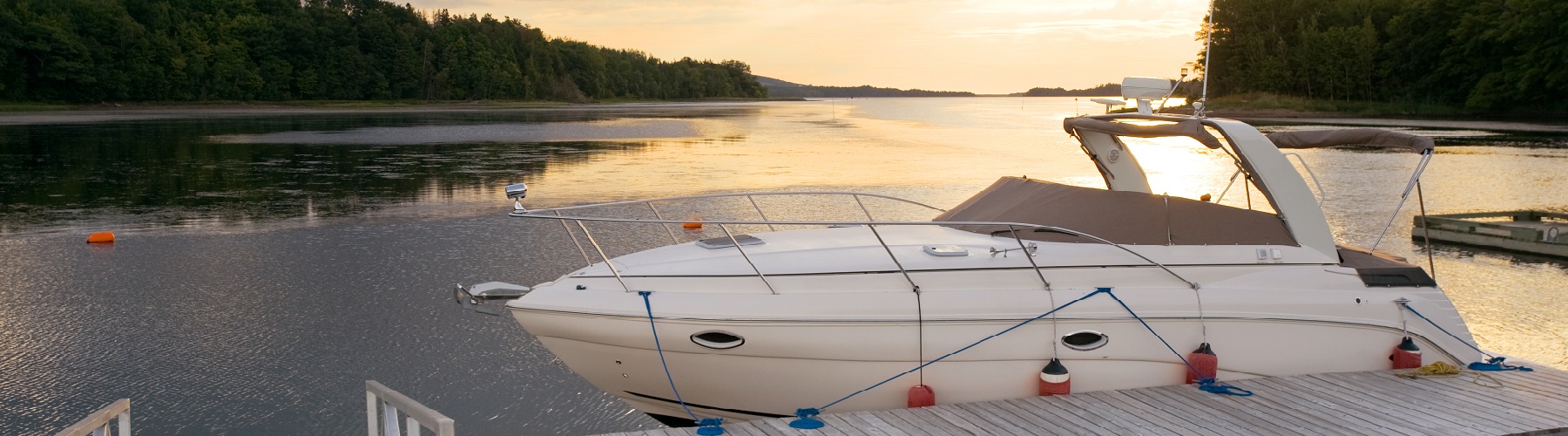 Boat on the lake for boat insurance